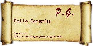 Palla Gergely névjegykártya